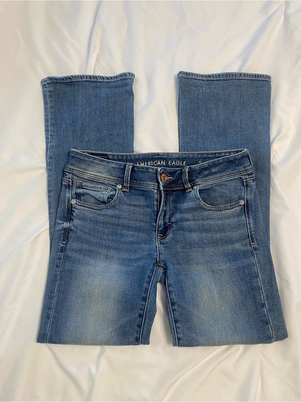 American Eagle Outfitters Women's Classic Mid Blue Boot Kick Jeans